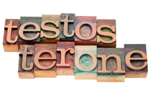 testosterone word in letterpress